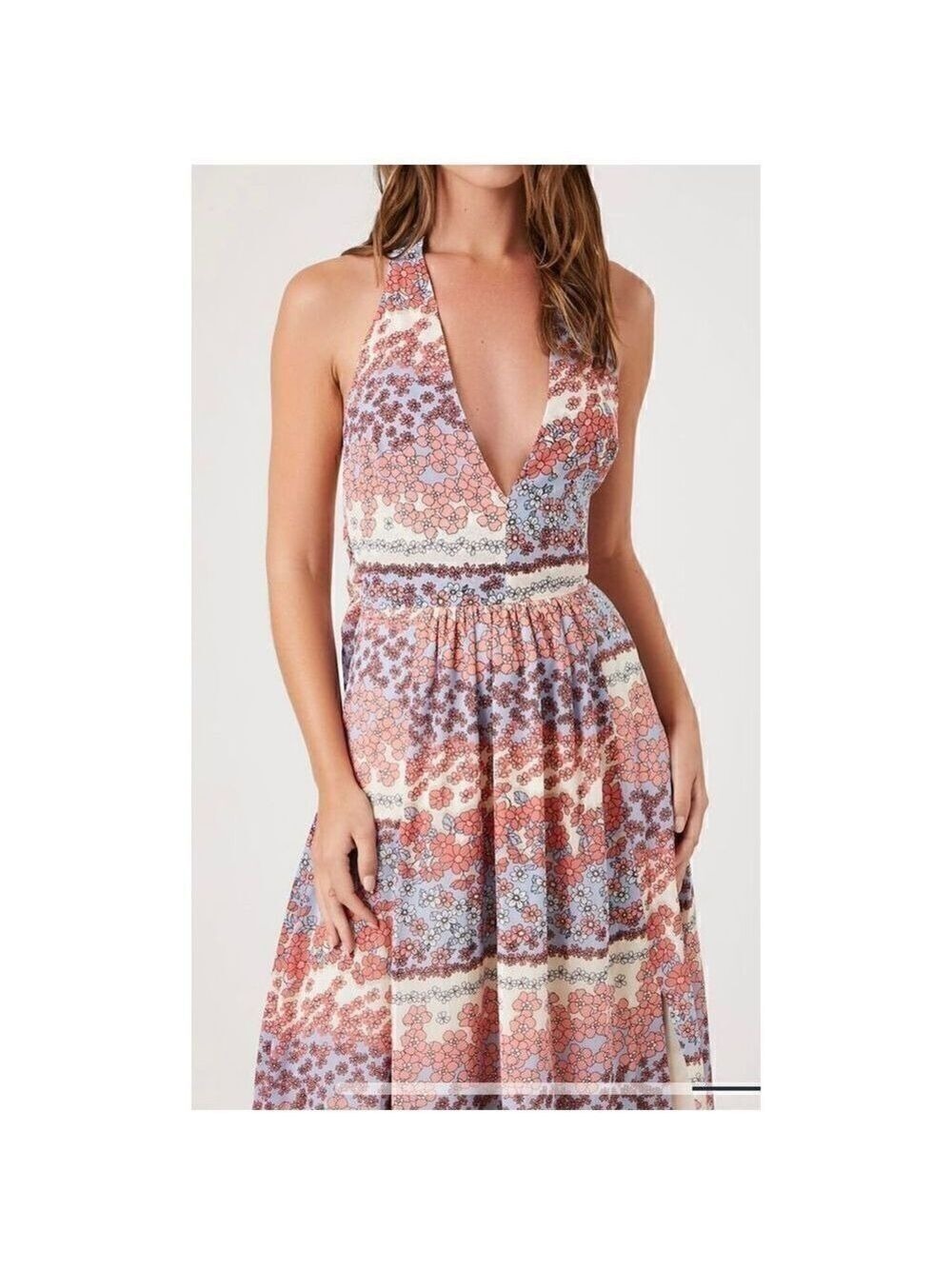 Forever XXI Floral Plunging Maxi Dress (Sm) - Picture 12 of 12